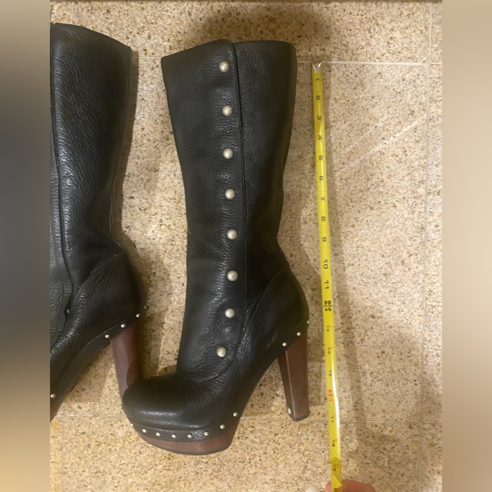 Ugg Black Genuine Leather Boots With Silver Studs… - image 8